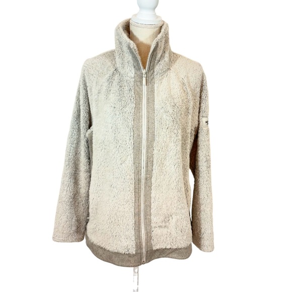 The North Face Osito 2 Women’s Lt Gray Full-Zip Soft Plush Fleece Jacket Size XL - Picture 1 of 8